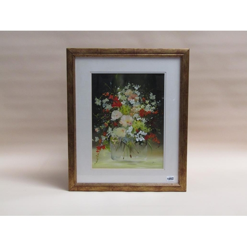 1052 - L BLACKIE - VASE OF FLOWERS, SIGNED WATERCOLOUR.  F/G 40 x 30 cms