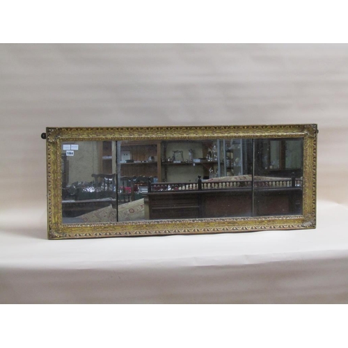 1064 - 19c GILT WOOD WALL MIRROR 49 x 125 cms