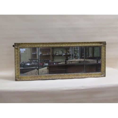 1064 - 19c GILT WOOD WALL MIRROR 49 x 125 cms