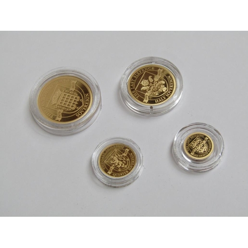 1250 - 2020 THREE DECIMAL 50TH ANNIVERSARY GOLD SOVERIEGN PRESTIGE SET - 1/8TH, 1/4, HALF AND FULL SOVEREIG... 