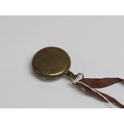 1254 - 18C/19C BRASS CASED POCKET WATCH WITH 5.5CM DIAM DIAL