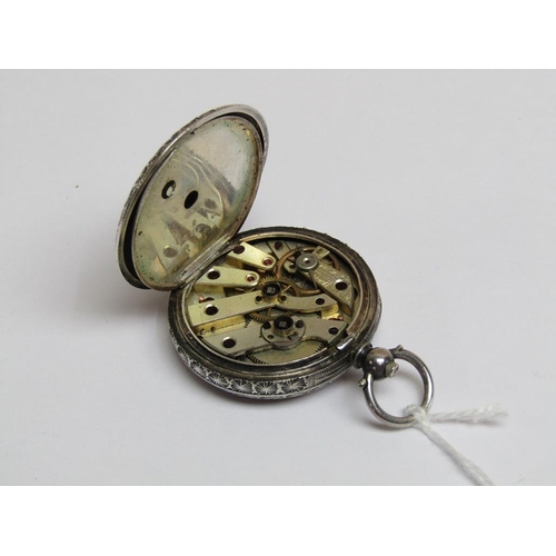 1260 - LATE VICTORIAN SILVER CASED FOB WATCH