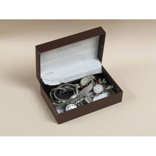 1282 - COLLECTION OF LADIES AND GENTS SILVER AND OTHER WHITE METAL WATCHES