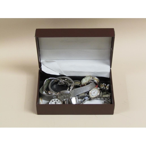 1282 - COLLECTION OF LADIES AND GENTS SILVER AND OTHER WHITE METAL WATCHES