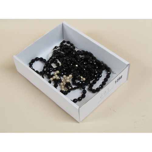 1288 - COLLECTION OF VICTORIAN CUT BLACK BEADS