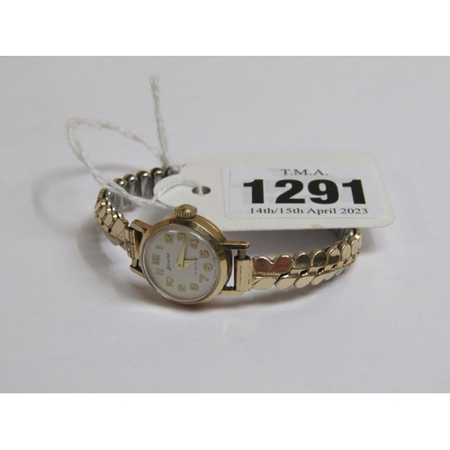 1291 - ACCURIST LADIES 9ct GOLD WATCH