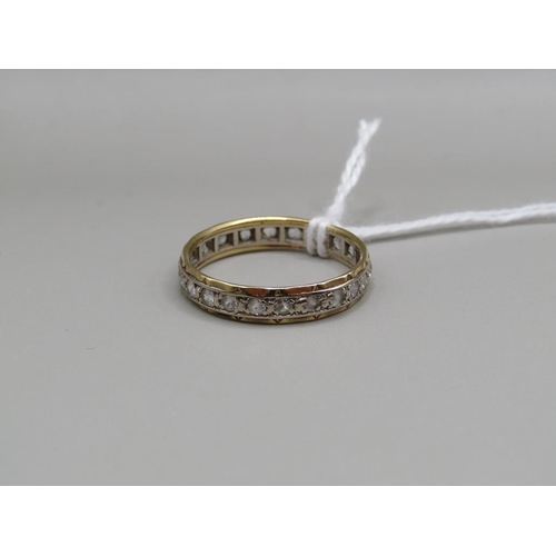 1298 - GOLD WHITE STONE SET ETERNITY RING SIZE Q