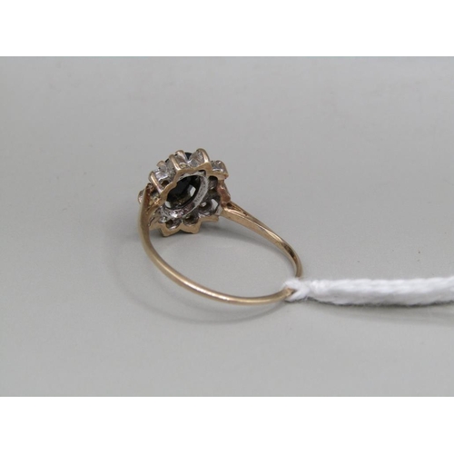 1300 - 9ct GOLD STONE SET RING