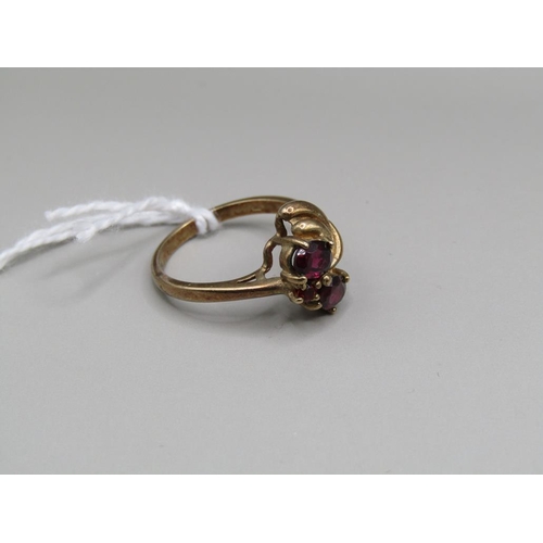 1312 - 9ct GOLD RUBY SET RING SIZE M