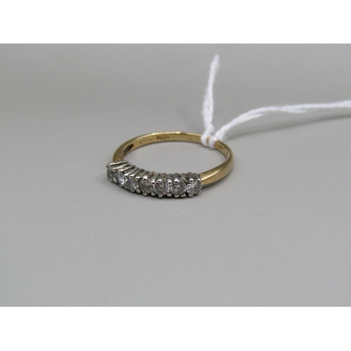 1313 - 18ct GOLD DIAMOND SET RING SIZE O 1/2