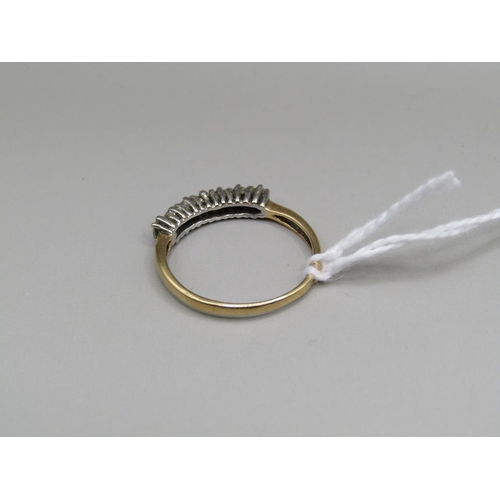 1313 - 18ct GOLD DIAMOND SET RING SIZE O 1/2