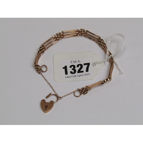 1327 - 9ct GOLD BRACELET WITH PADLOCK 8.1g