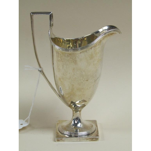 1349 - SILVER LATE GEORGIAN CREAM JUG 4.1oz - 15cms H