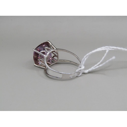 1353 - WHITE GOLD AMETRINE SET RING SIZE M