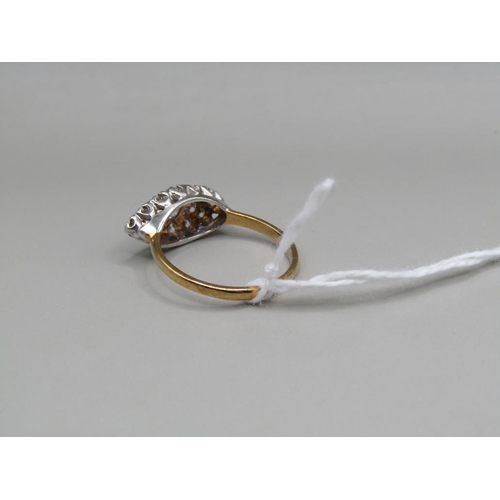 1354 - GOLD ON SILVER ZIRCONIA RING SIZE P