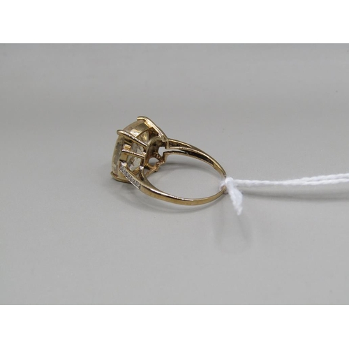 1355 - YELLOW GOLD NATURAL UNTREATED YELLOW DIAMOND RING WITH SAPPHIRE