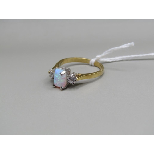 1365 - GOLD ON SILVER OPALINE RING SIZE O