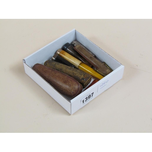 1397 - COLLECTION OF EIGHT CHEROOT AND CIGAR HOLDERS