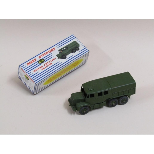 1413 - COLLECTION OF 15 DINKY VEHICLES - UNBOXED AND USED INC. BOXED DINKY SUPERTOYS MEDIUM ARTILLERY TRACT... 