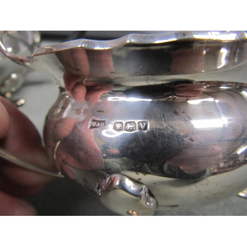 1431 - THREE PIECE SILVER TEA SERVICE, 36ozt,