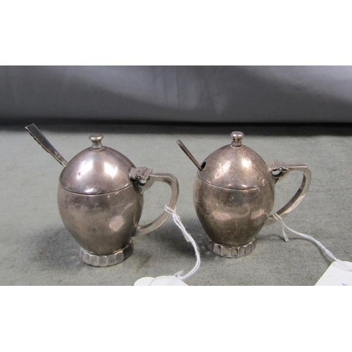 1435 - PAIR OF SILVER CONDIMENTS, 5.6ozt