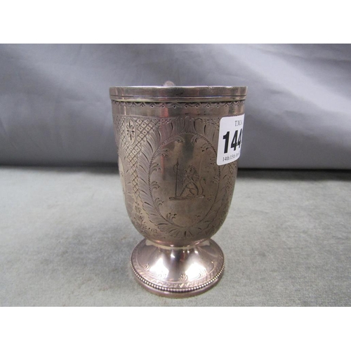 1441 - VICTORIAN SILVER TANKARD, 5.3ozt