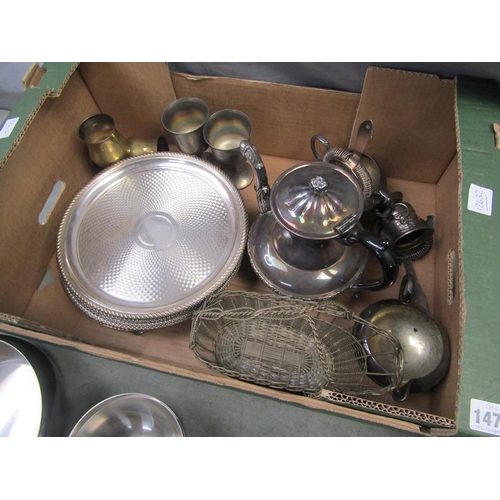 1474 - BOX OF MIXED SILVER PLATE