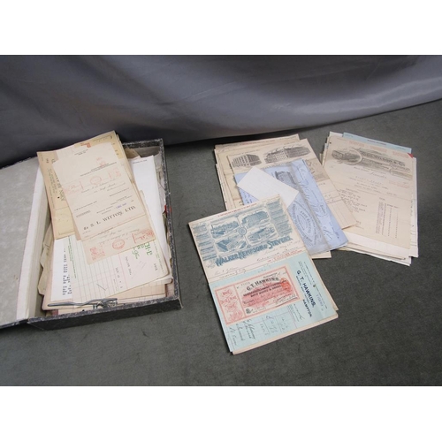 1482 - BOX OF VICTORIAN AND EDWARDIAN INVOICES FROM VARIOUS MANUFACTURERS AND SUPPLIERS