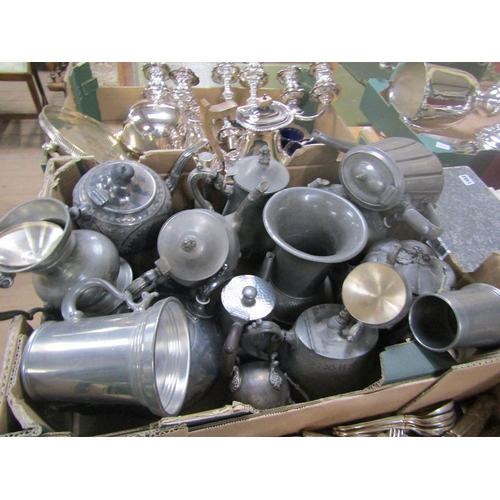 1486 - LARGE COLLECTION OF PEWTER AND SPELTER TEAWARES