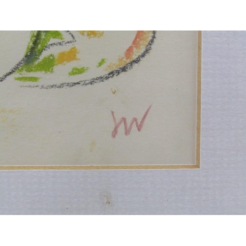 1120 - JULIA WHATLEY - WILD FOOD FROM LAND AND SEA, COLOURED CHALKS, SIGNED IN MONO, F/G