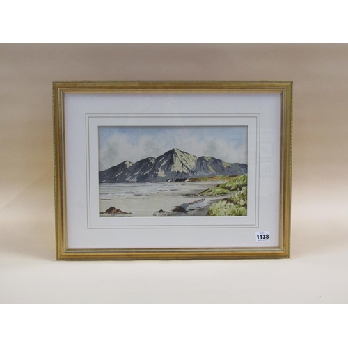 1138 - SYDNEY McCREADY - THE MOURN MOUNTAINS, SIGNED AND TITLED WATERCOLOUR, F/G, 20CM X 32CM