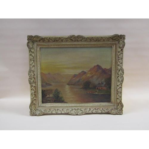 1154 - IN THE MANNER OF F E JAMIESON - TWO HIGHLAND SCENES, OIL ON CANVAS, FRAMED, 39CM X 49CM