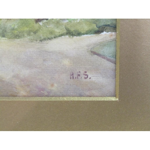 1166 - MONO ARS - SUMMER GARDEN, WATERCOLOUR, F/G, 15CM X 24CM