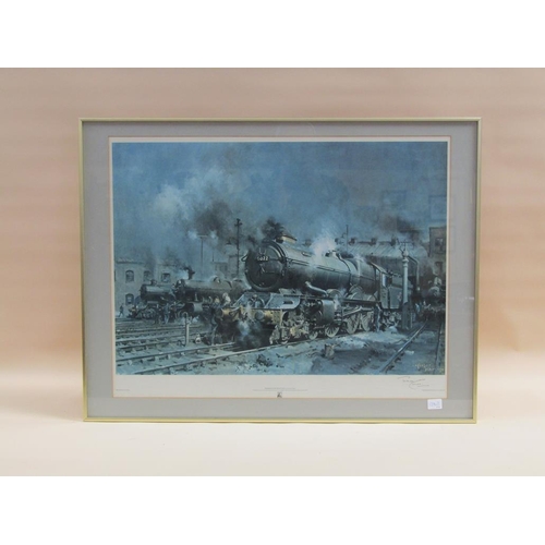 1172 - COLLECTION OF SIX COLOURED AND FRAMED RAILWAY PRINT, EACH APPROX 55CM X 78CM