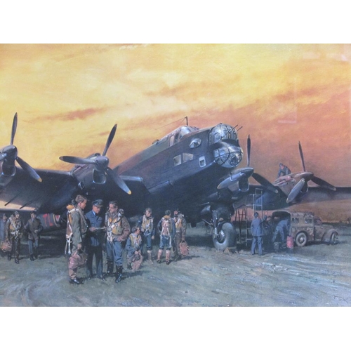 1173 - TERENCE CUNEO - THE LAST HALIFAX, COLOURED PRINT, SIGNED IN PENCIL, F/G, 55CM X 65CM