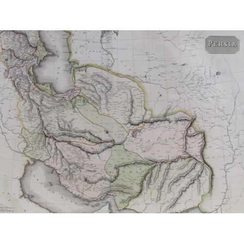 1175 - FRAMED COLOURED MAP OF PERSIA, TAKEN FROM PINKERTON'S MODERN ATLAS, F/G, 50CM X 70CM