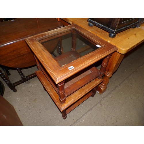 575 - TWO GLASS TOP TABLES