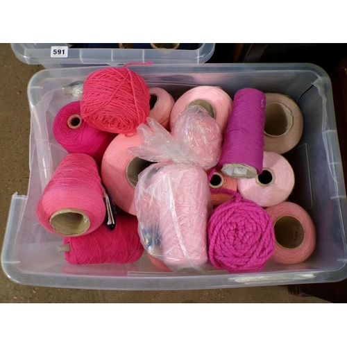 591 - TWO BOXES OF WOOL