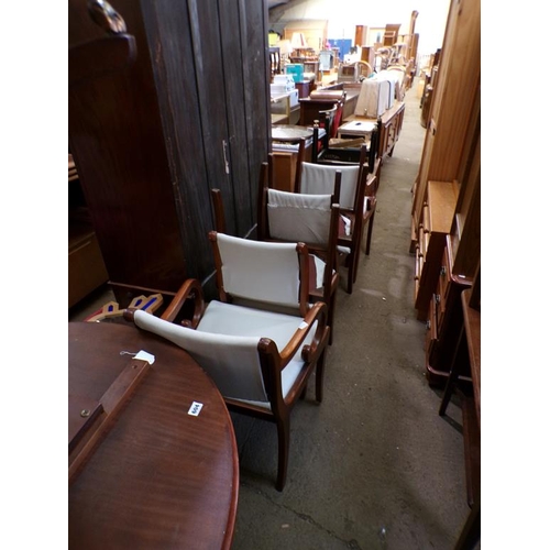 604 - REPRODUCTION D END DINING TABLE AND SIX CHAIRS