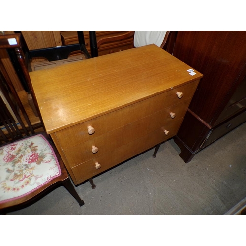 616 - TEAK THREE DRAWER CHEST