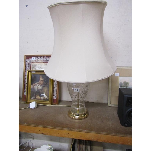 18 - CRYSTAL TABLE LAMP AND SHADE