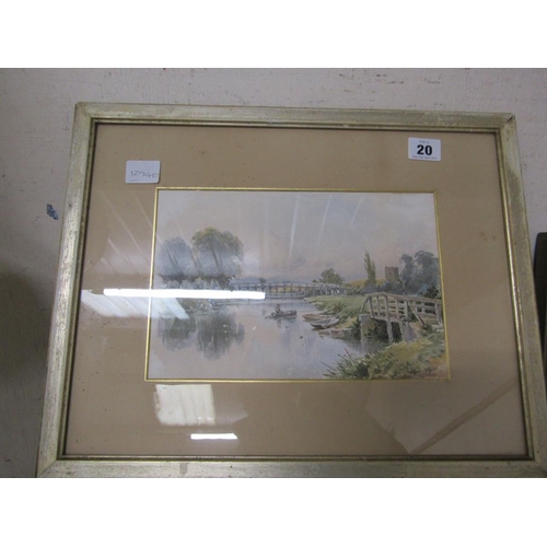 20 - FRAMED COLOURED LITHOGRAPH - RIVERSCAPE