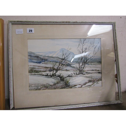 29 - FRAMED WATERCOLOUR - WINTER SCENE