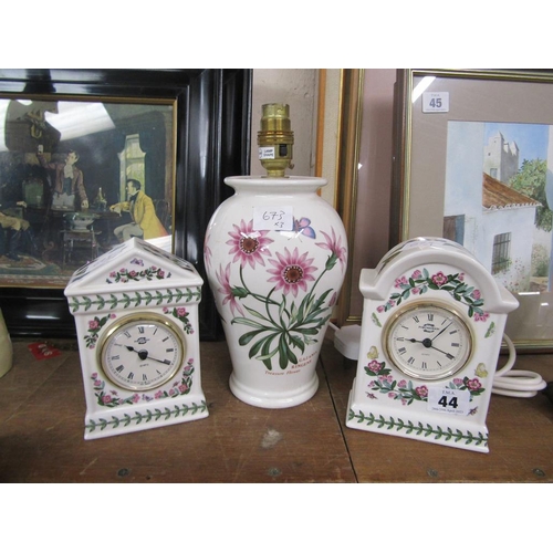 44 - PORT MERION CLOCKS; LAMP