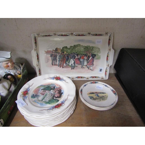 56 - SET OF SARREGUEMINES PLATES, TRAY