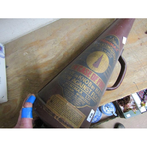 78 - VINTAGE MINIMAX FIRE EXTINGUISHER AND BRACKET