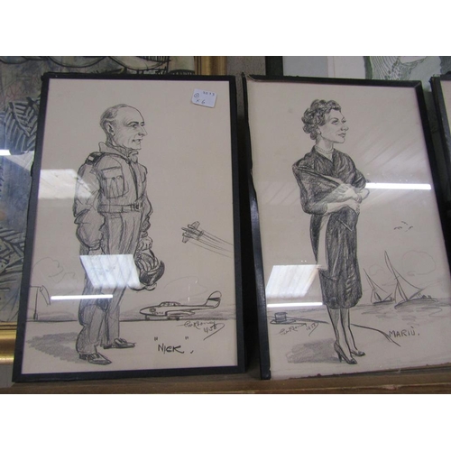 143 - COLLECTION OF WAR TIME 1950'S PENCIL SKETCHES