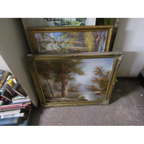 385 - QTY OF FRAMED OILS