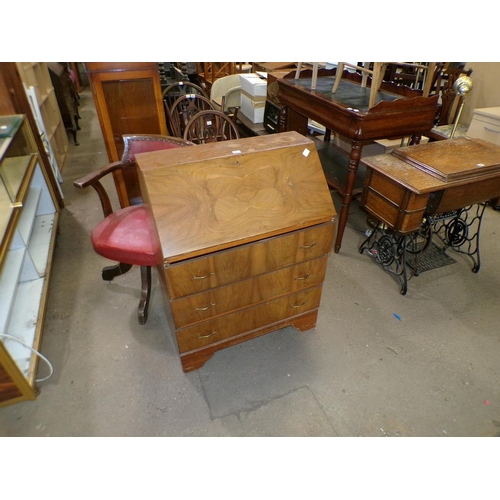 647 - WALNUT VENEERED BUREAU