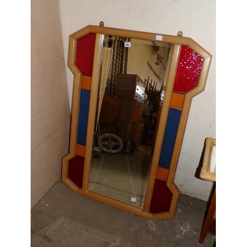 693 - MULTI COLOURED FRAMED MIRROR